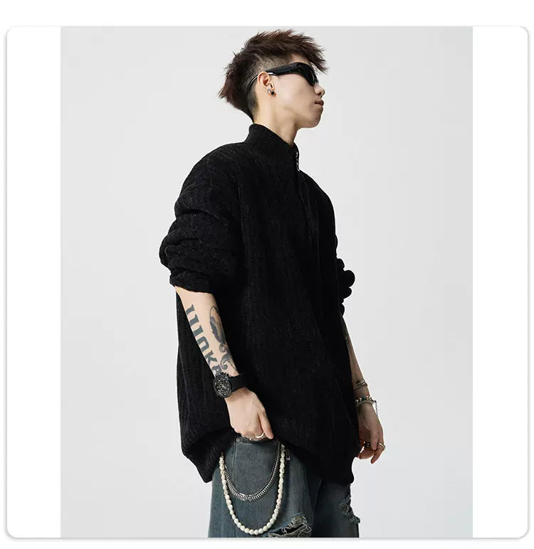 Pixel Weave Half-Zip Pullover