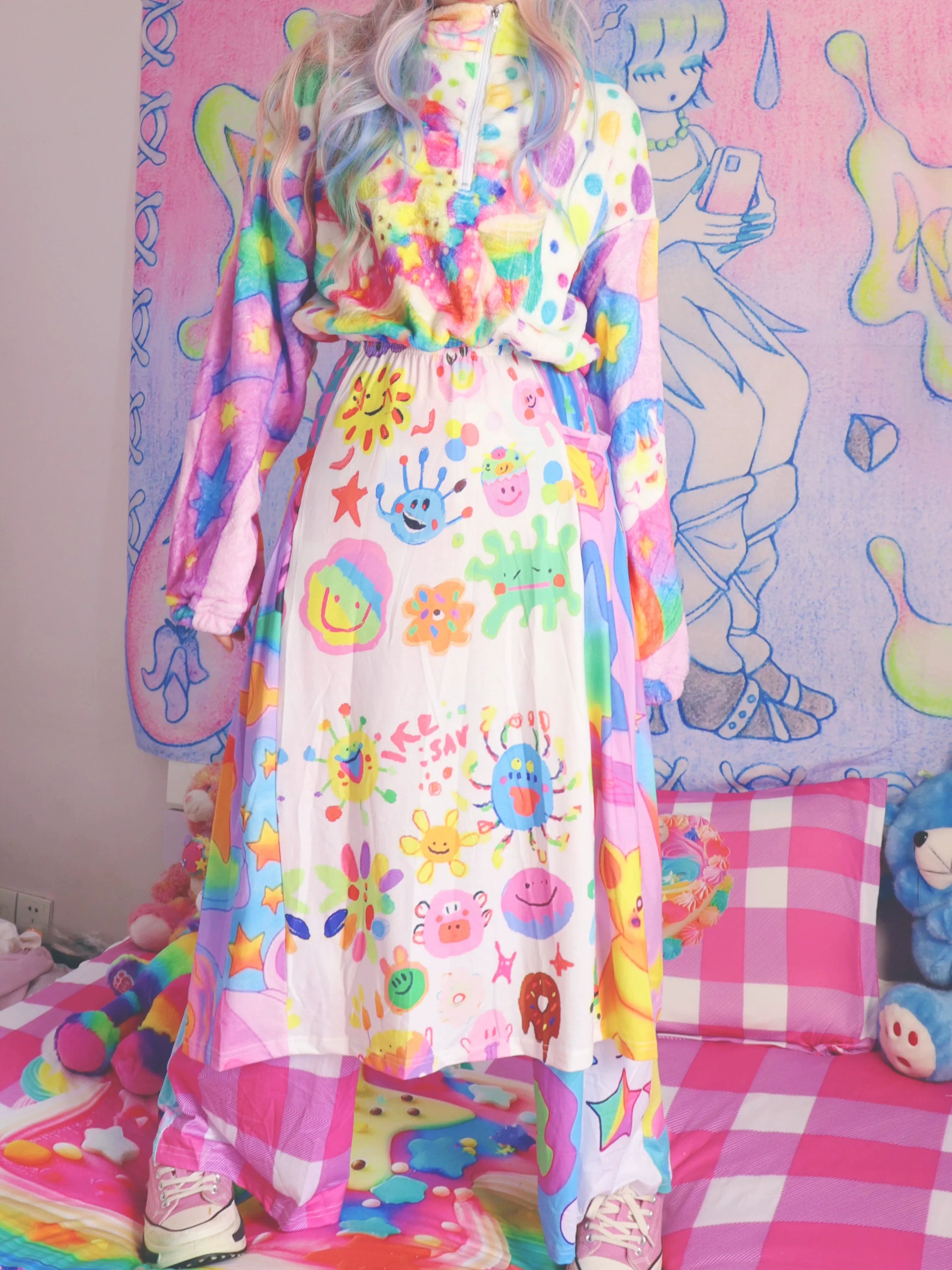 Rainbow Polka Dot Cropped Jacket