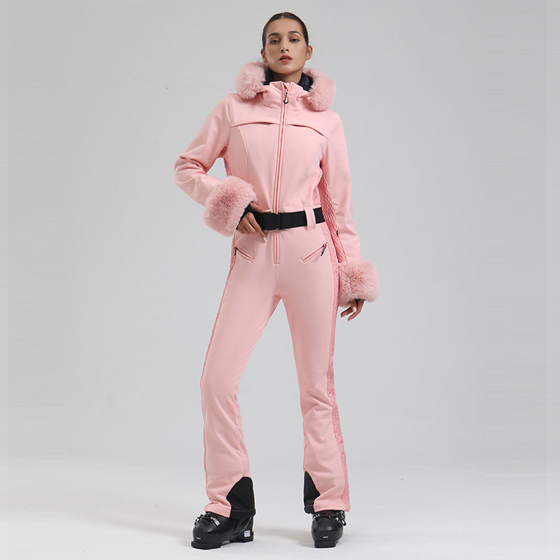 Alpine Luxe Fur-Trim Ski Suit