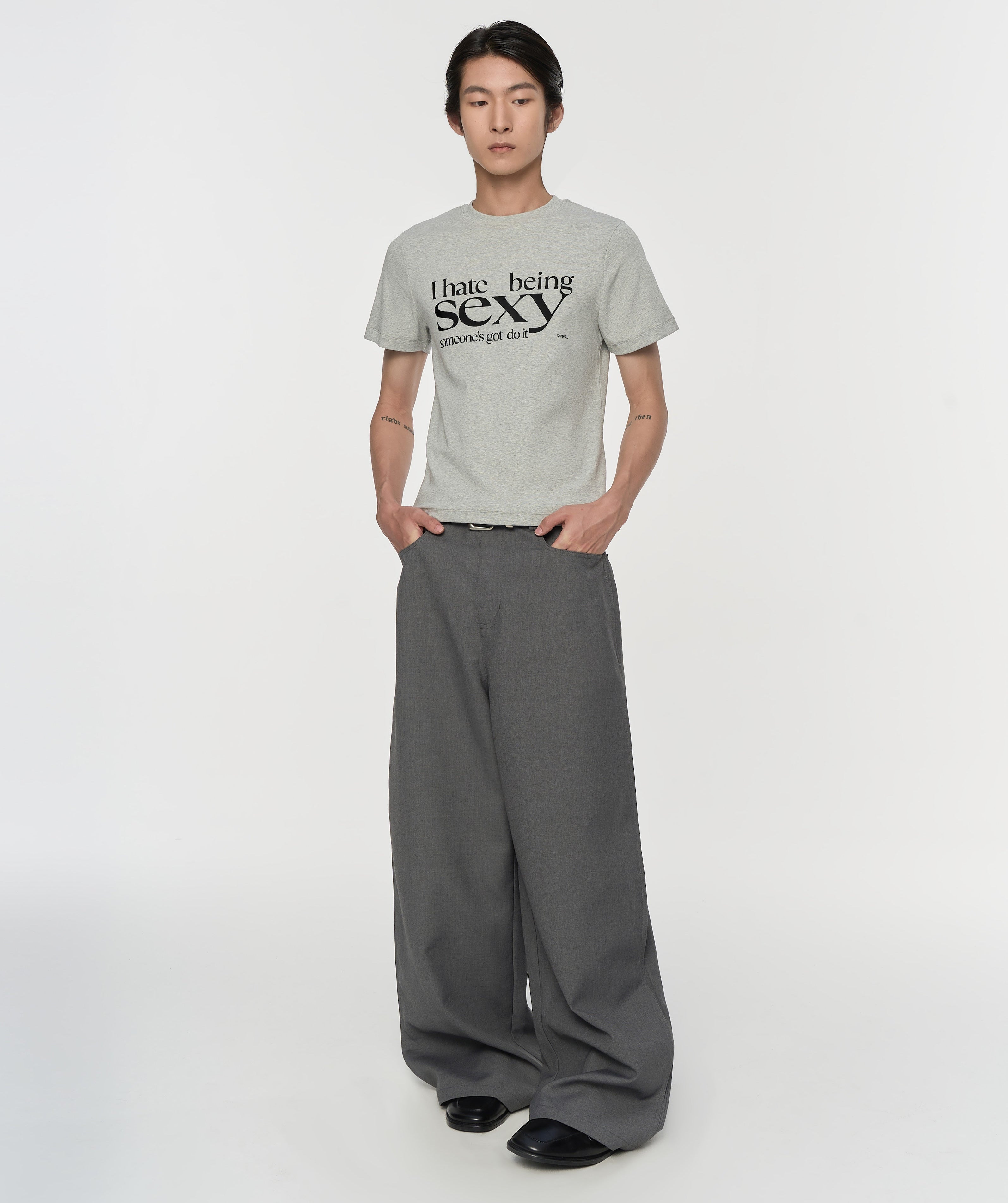 Pleated Wide-Leg Trousers