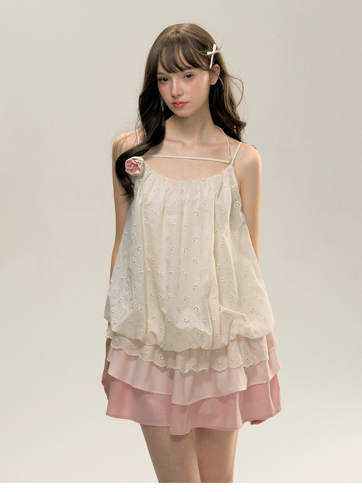 Floral Tiered Ruffle Mini Slip Dress