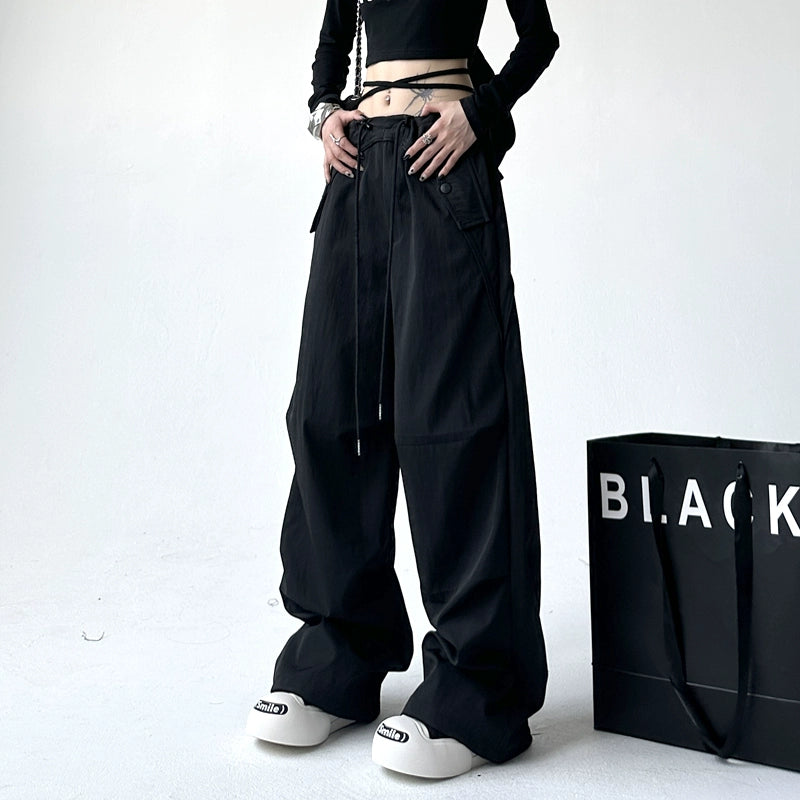 Utility Pocket Wide-Leg Trousers - chiclara