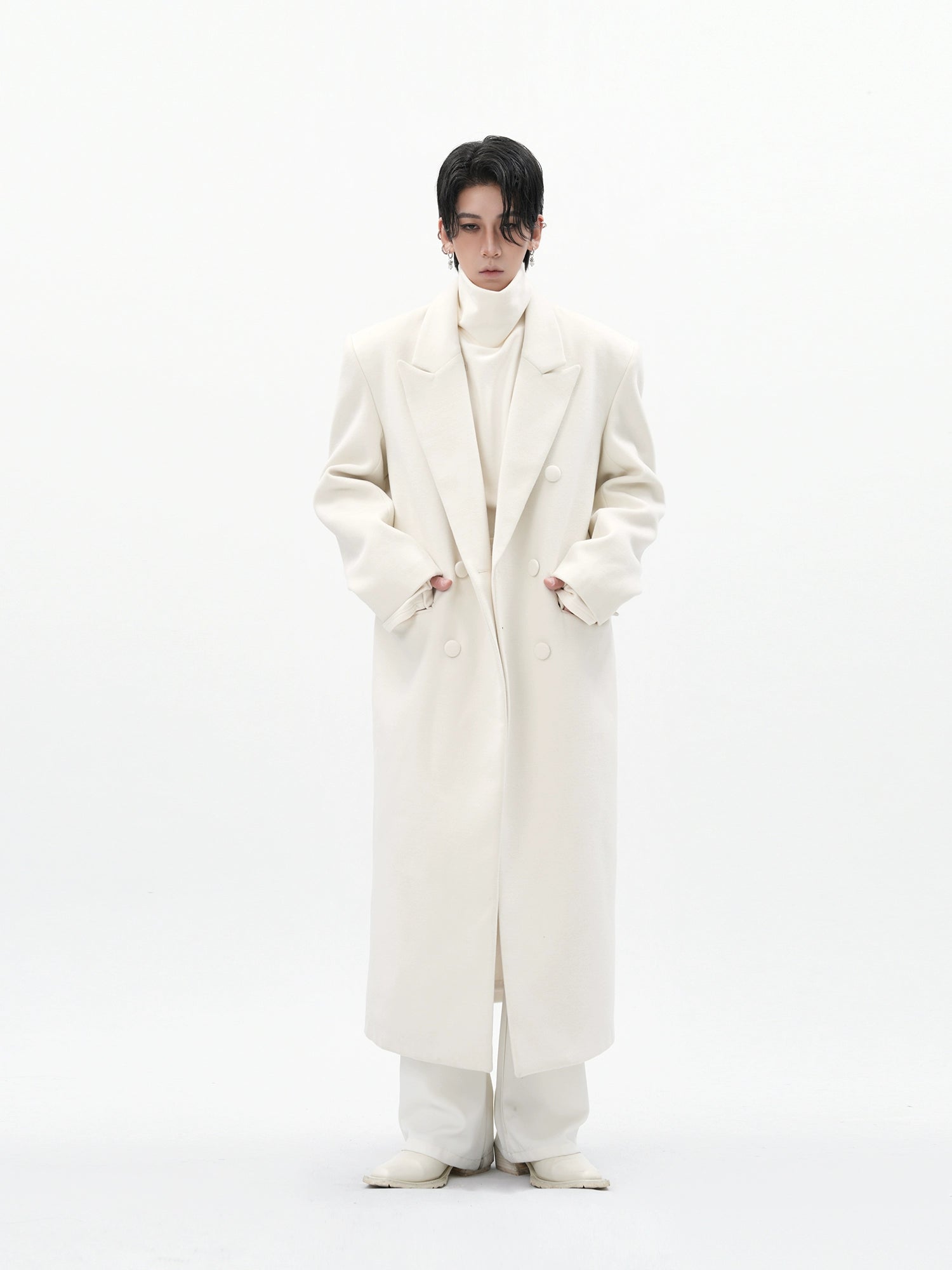 Ivory Eclipse Wool Overcoat