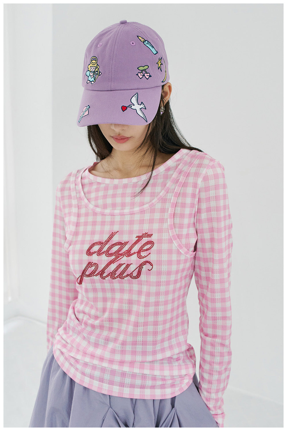 Gingham Date Plus Long Sleeve Shirt