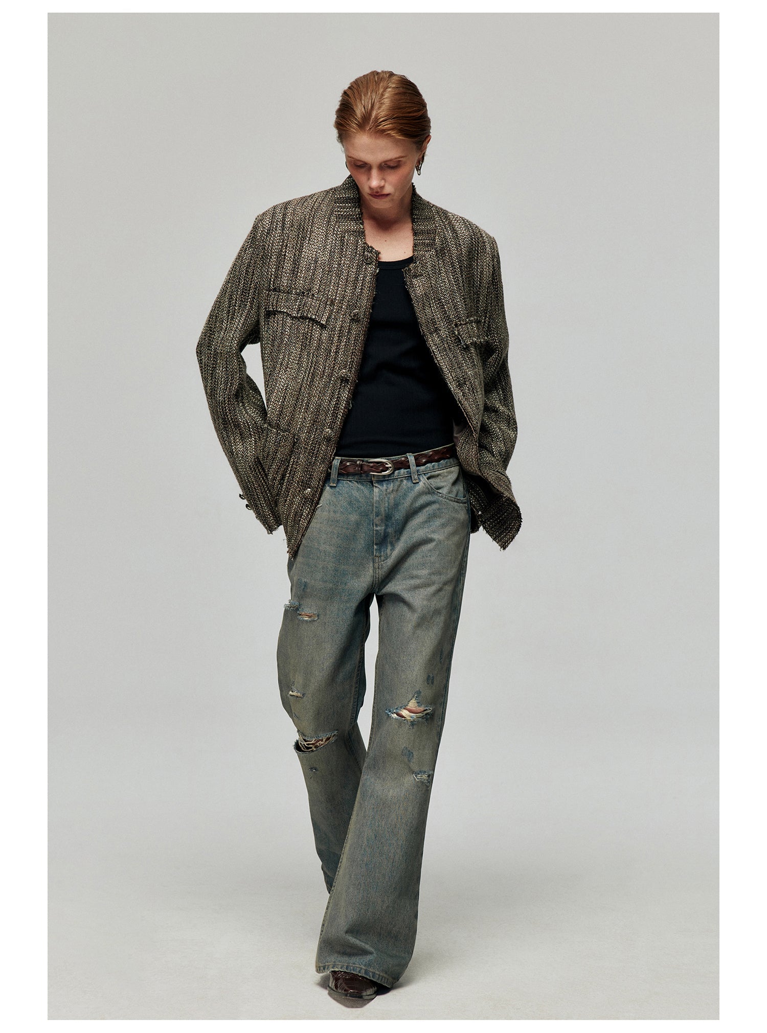 Distressed Wide Leg Flare Jeans