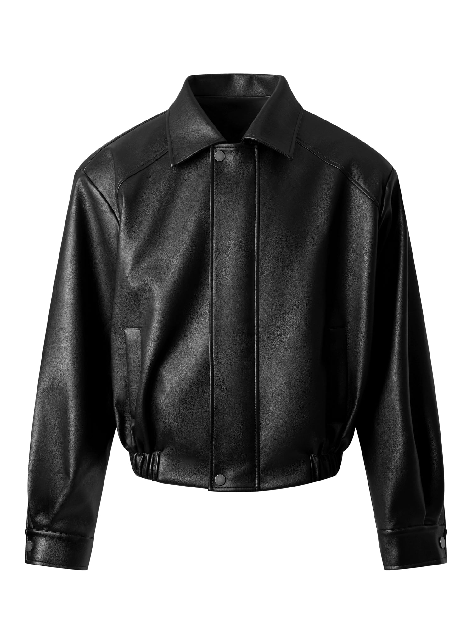 Noir Authority Leather Bomber