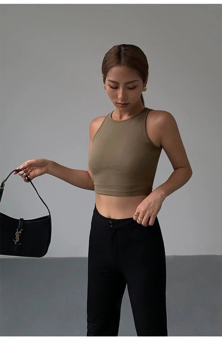 Summer Black Knitted Tank Top - chiclara