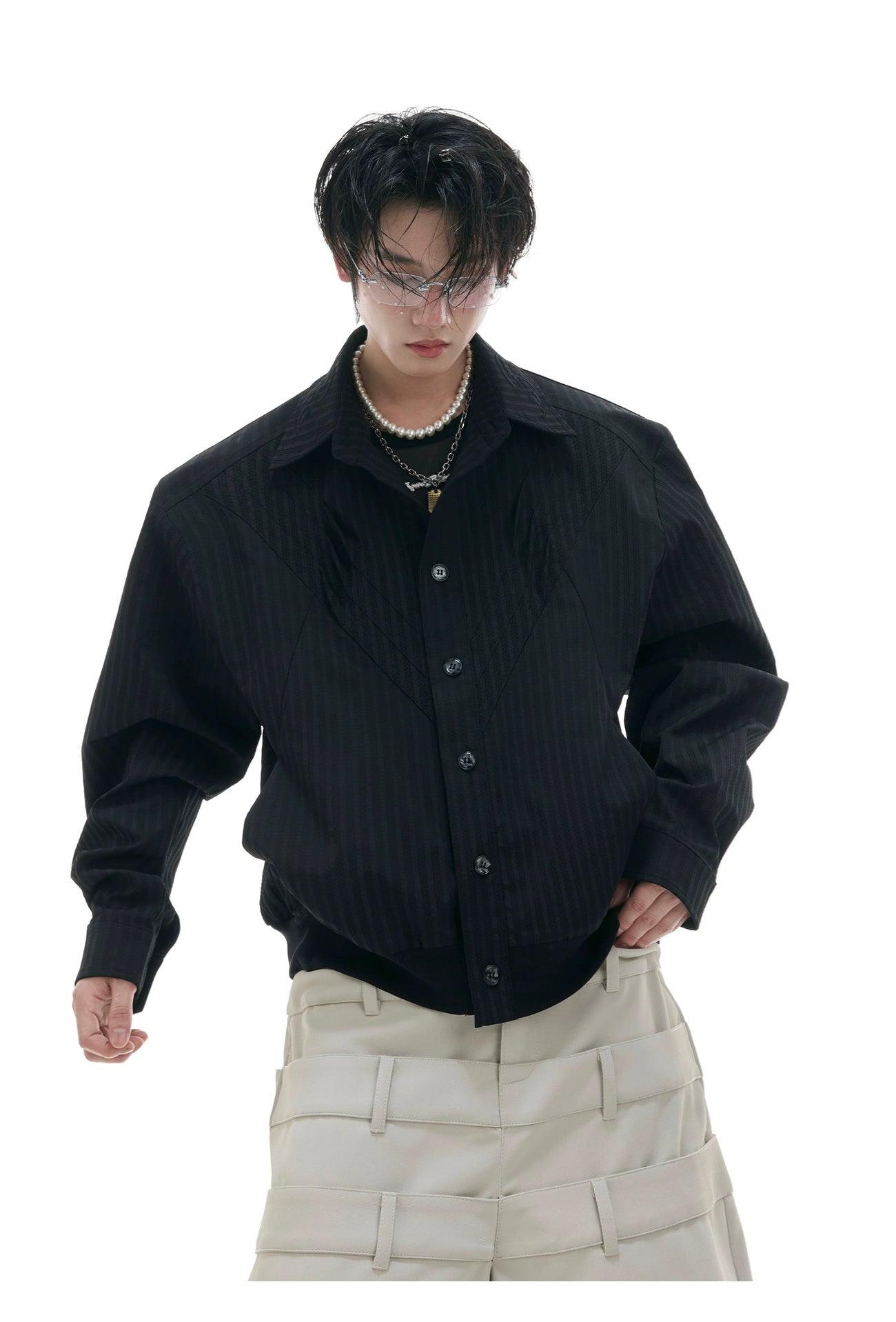 White Oversized Cotton Long Sleeve Shirt