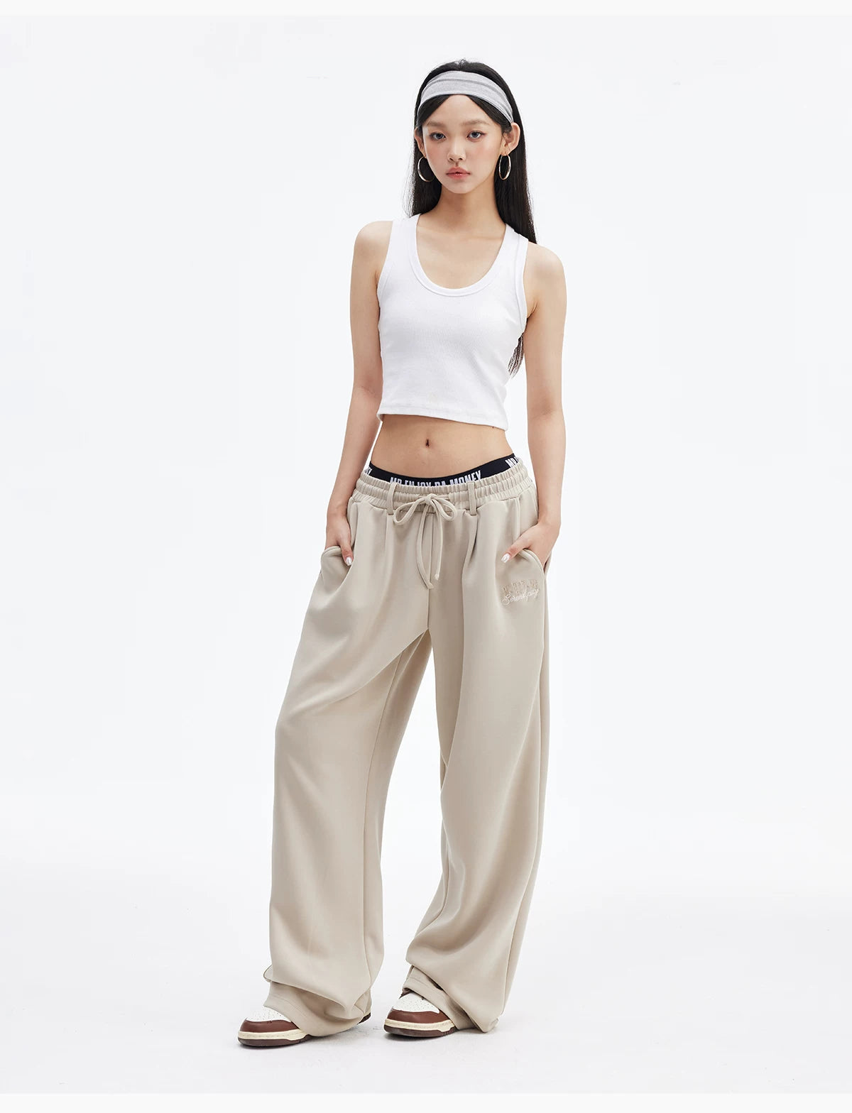 Relaxed Soft Wide-Leg Drawstring Sweatpants