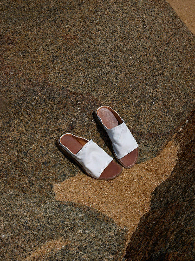 Square-Toe Slide Sandals