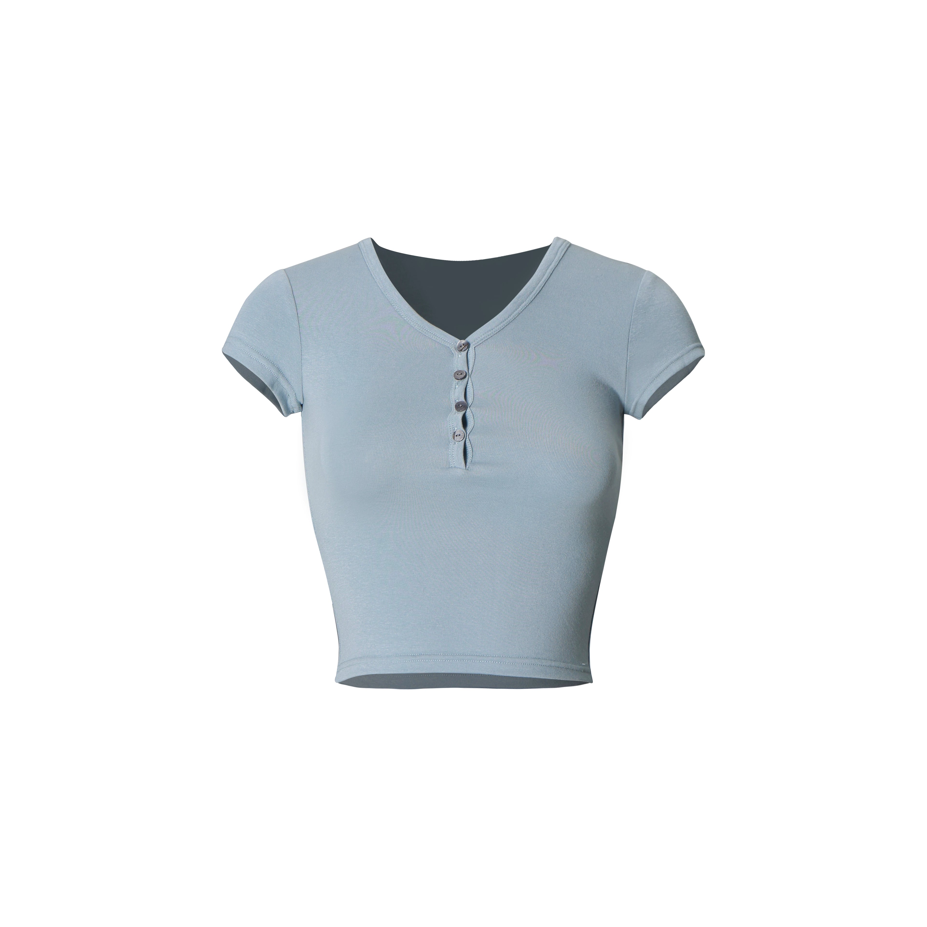 Schmale Schulter-T-Shirt mit kurzem Ärmel
