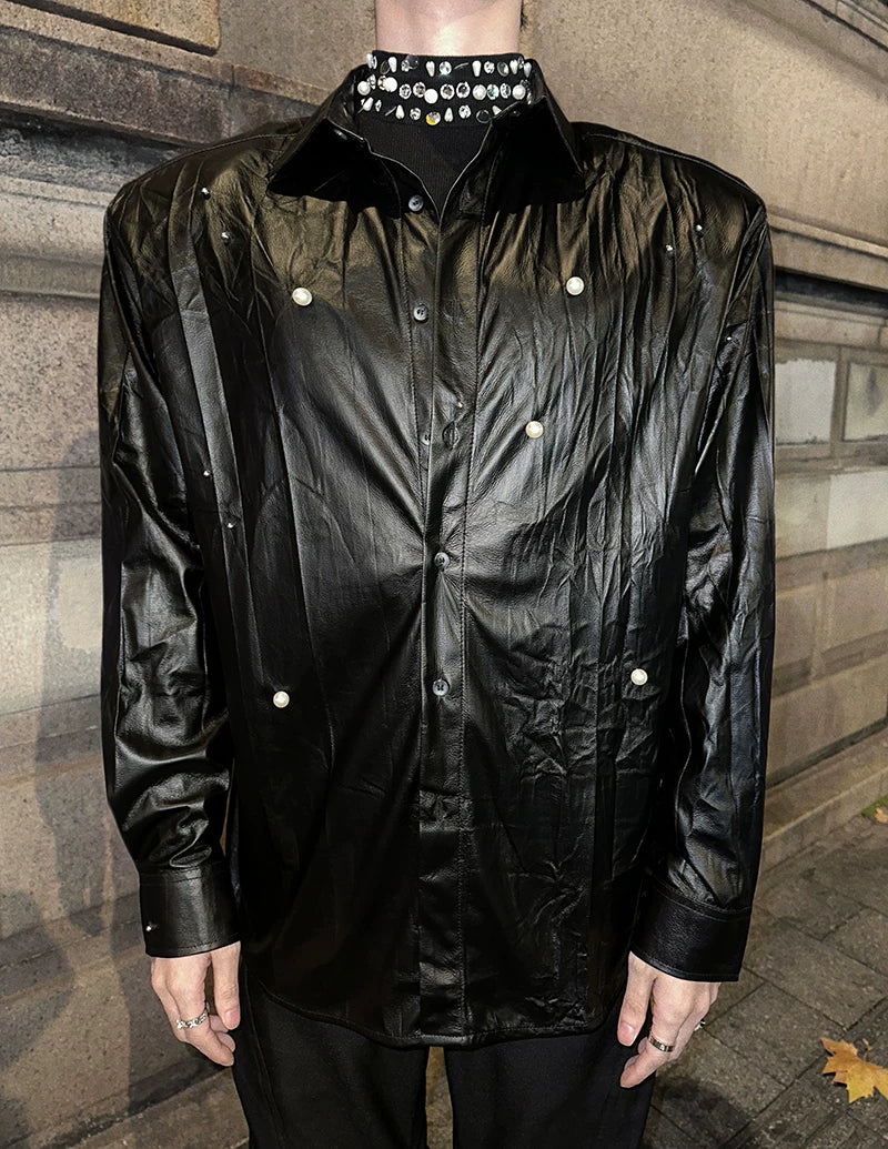 Midnight Prism Stud-Leather Eclipse Shirt