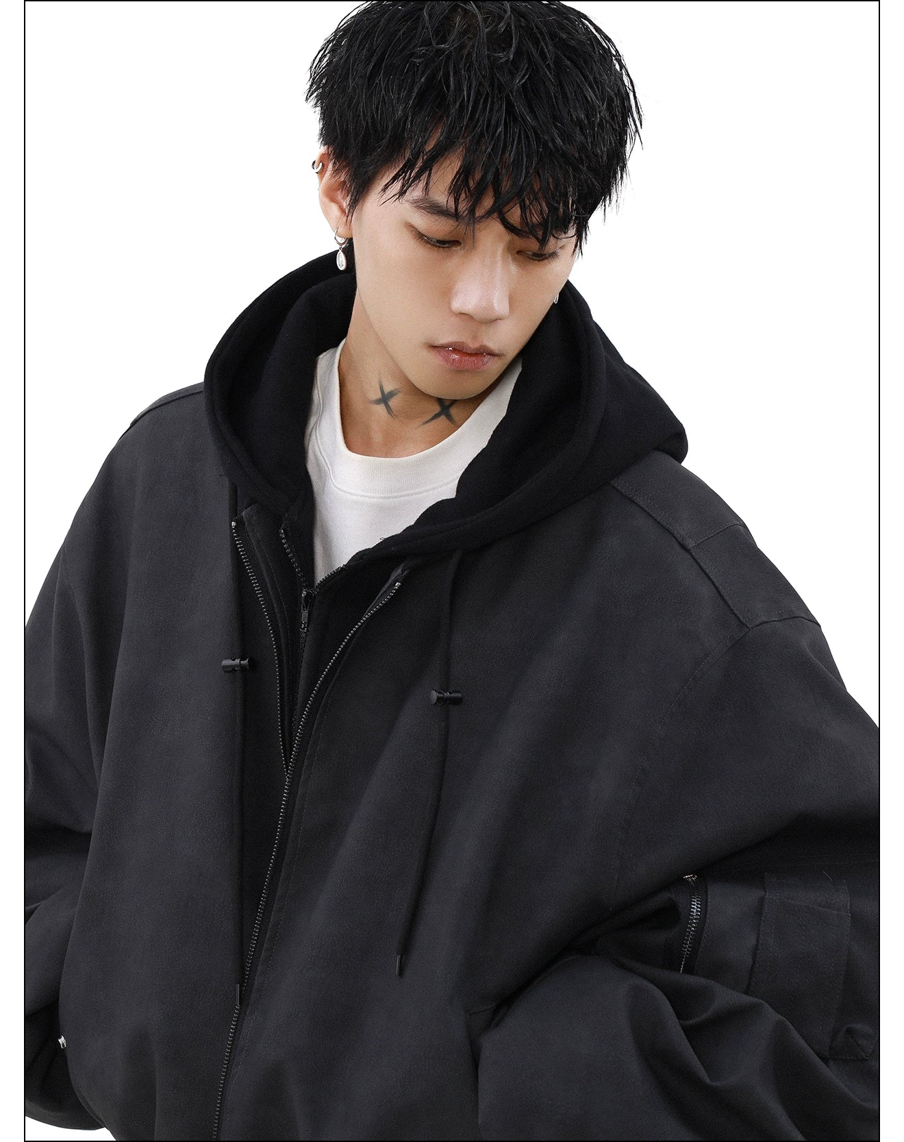 Umber Drift Oversized Moto Jacket