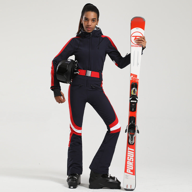 Hooded One-Piece Ski Jumpsuit