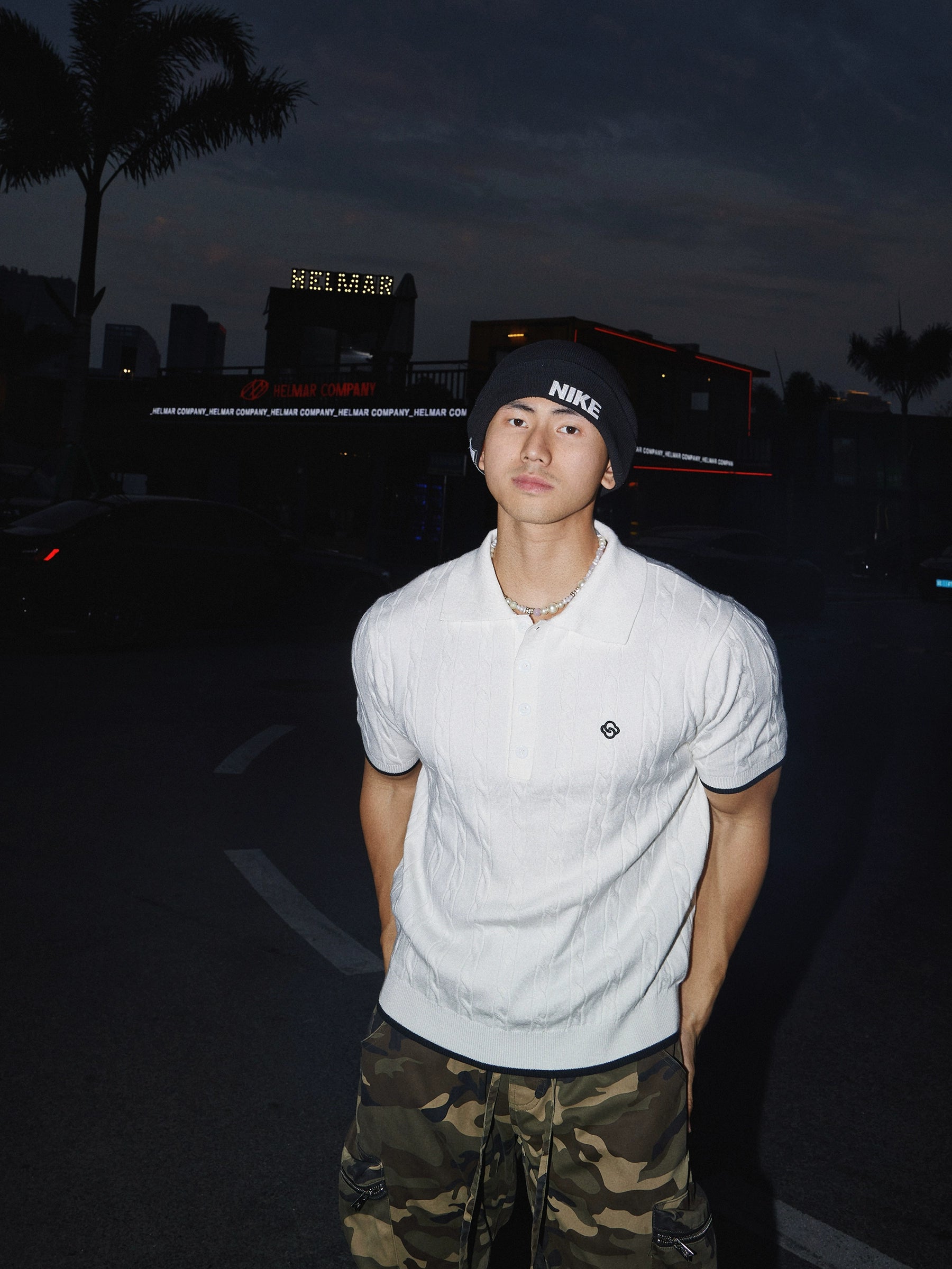 Textured Knit Polo Shirt