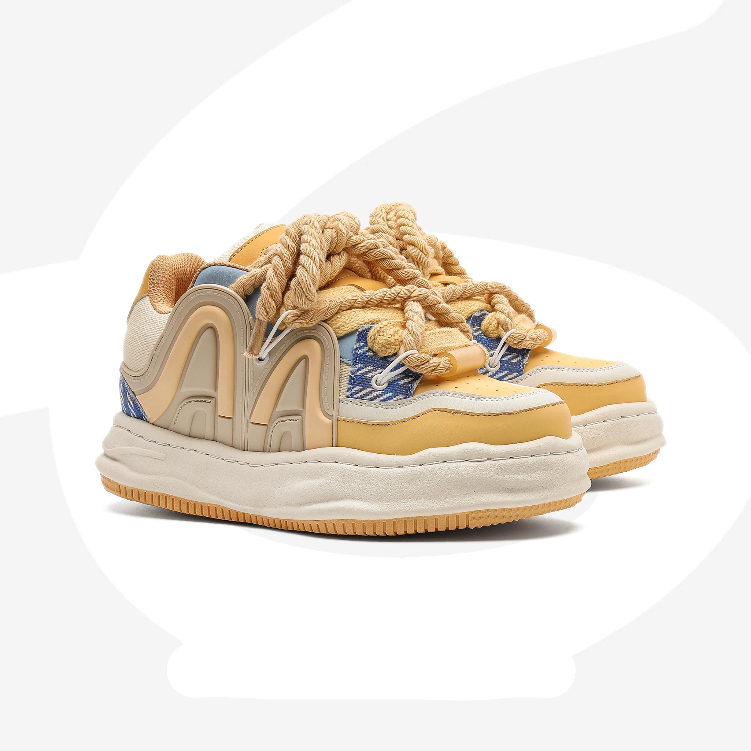 Chunky Rope Lace Thick Platform Sneakers