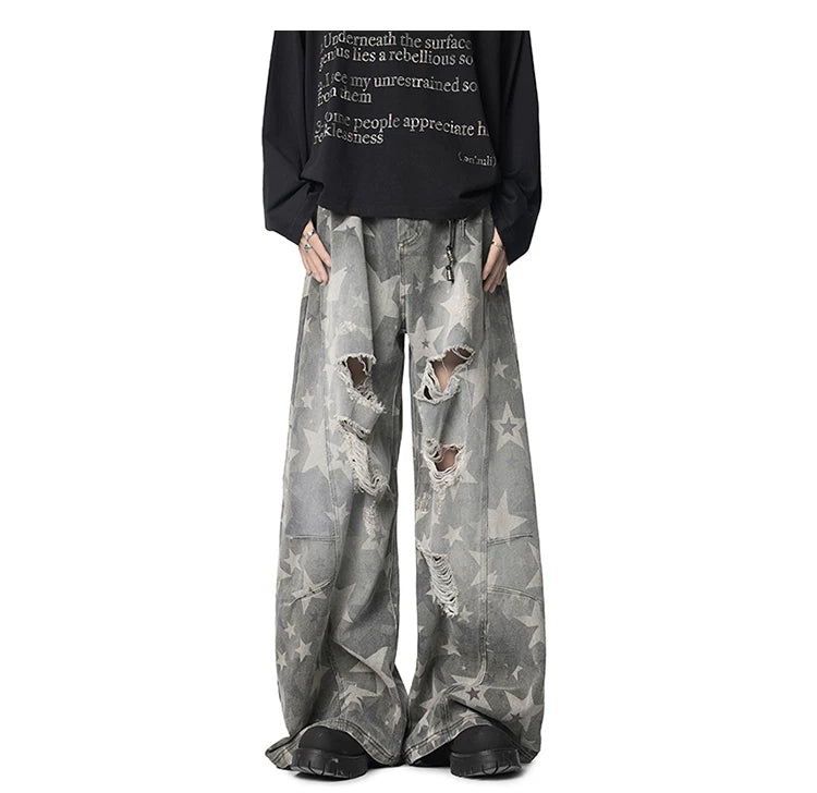 Stardust Ruin Ripped Wide Jeans
