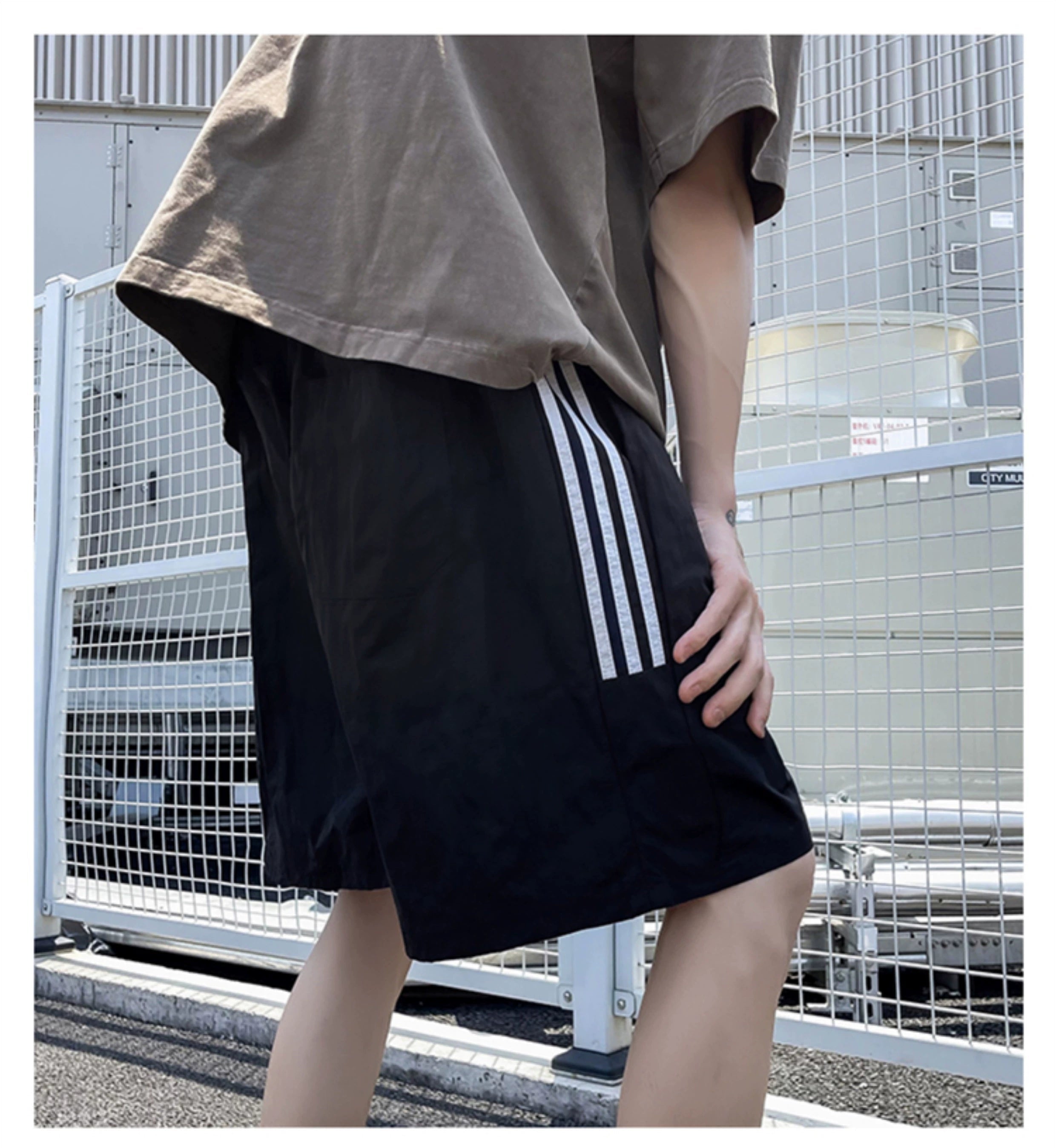 Shiny Stripe Bermuda Shorts