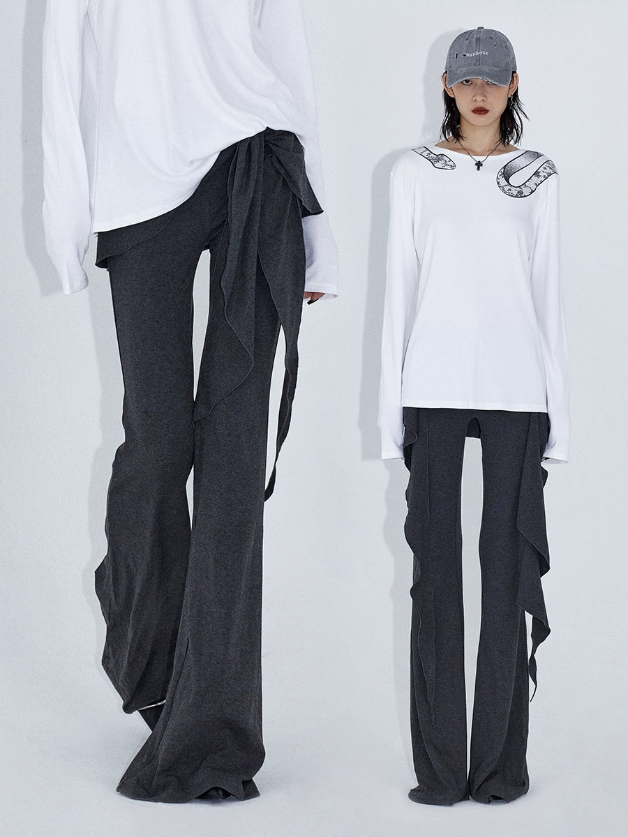Cascade Drape‑Wrap Pants