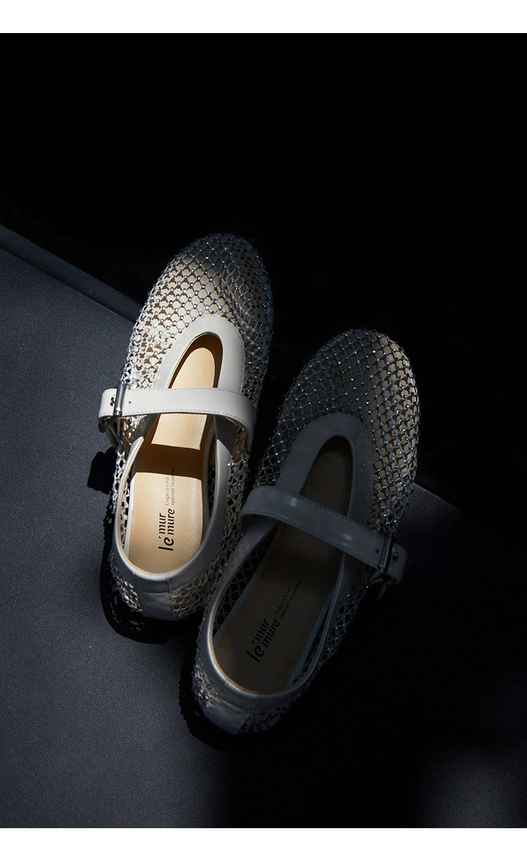 Mesh Mary Jane Ballet Flats