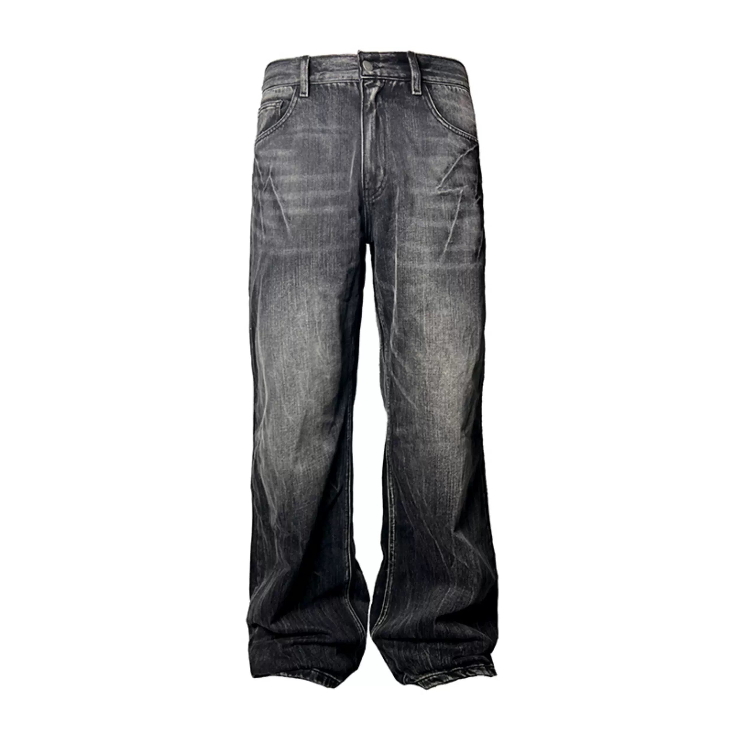 Vintage Wash Wide-Leg Stack Jeans