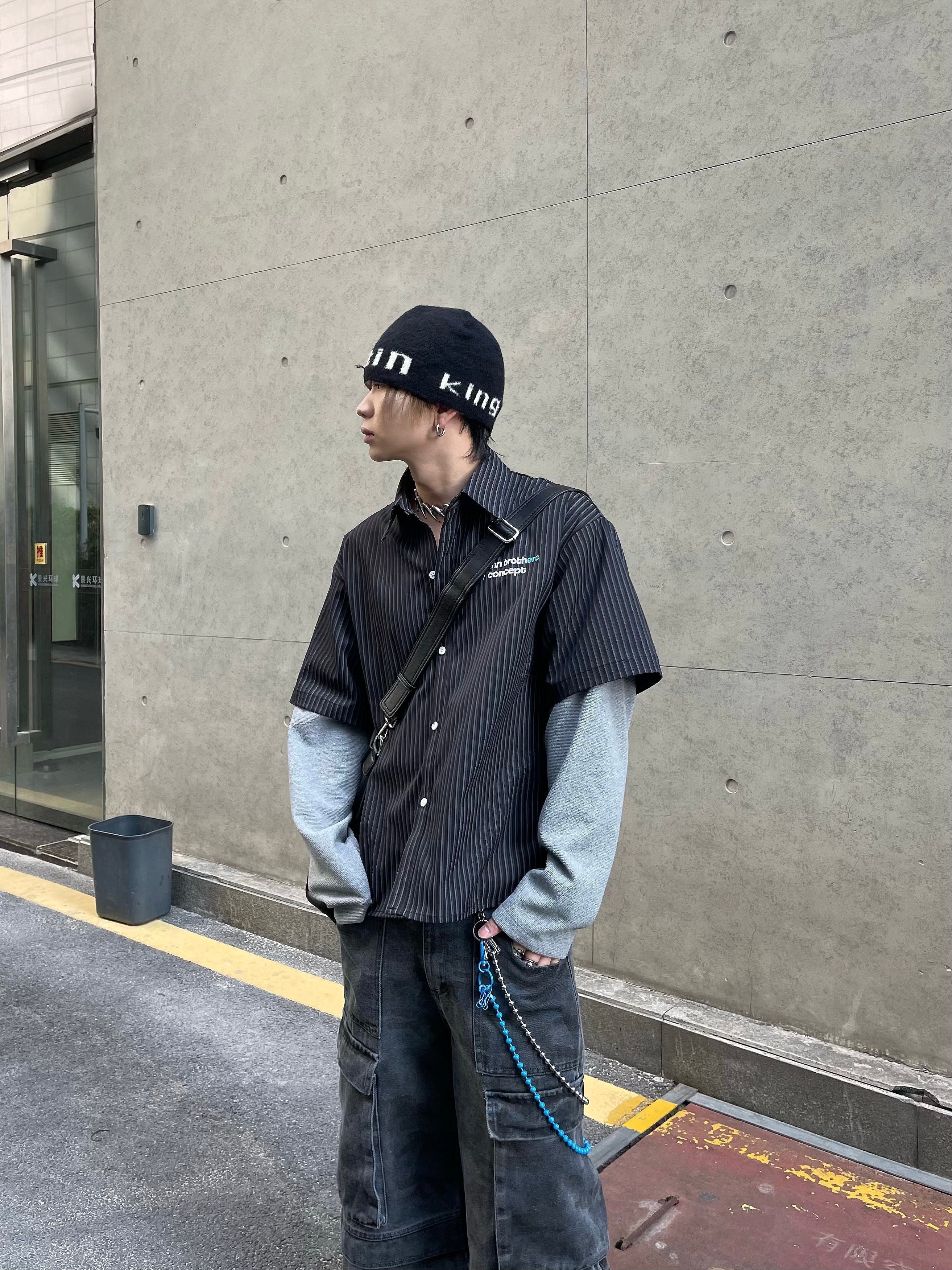 Streetwise Layered Pinstripe Shirt