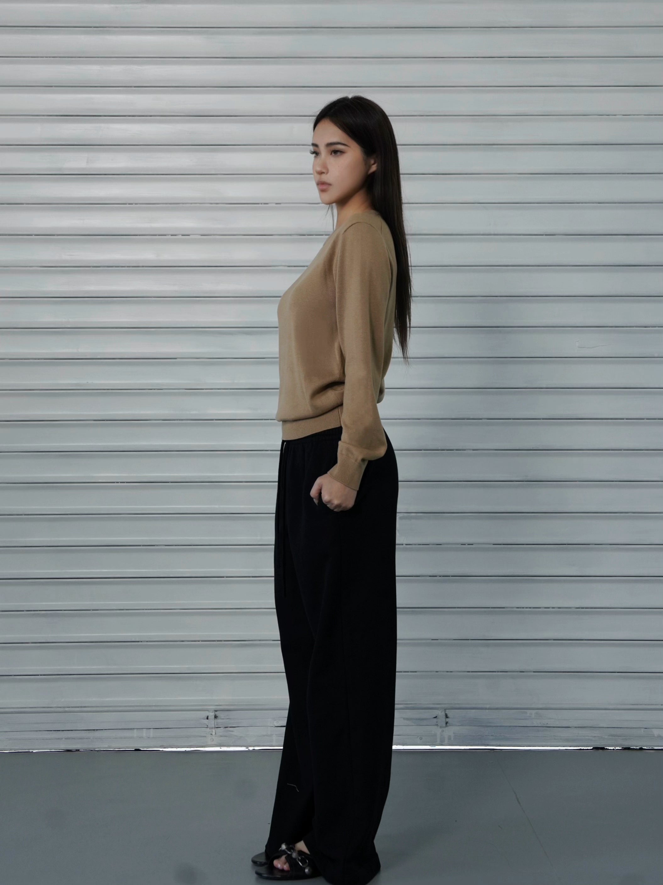 Pantalon sportif à pattes droites en ligne lâche