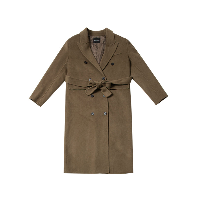 Olive Double-Breasted Coat