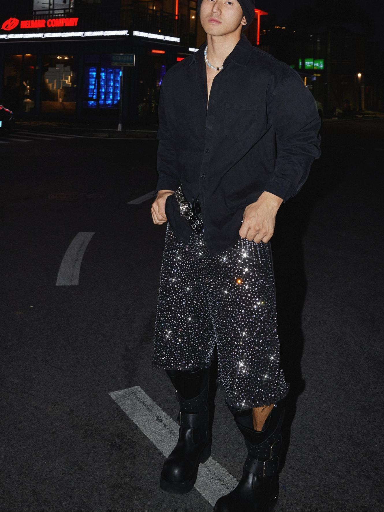 Washed Oversized Button-Up Long Sleeve Shirt