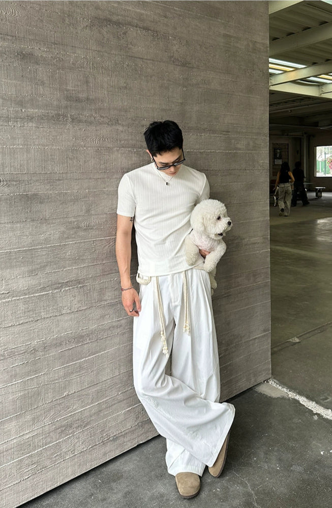 Tassel Rope Wide Leg Pants