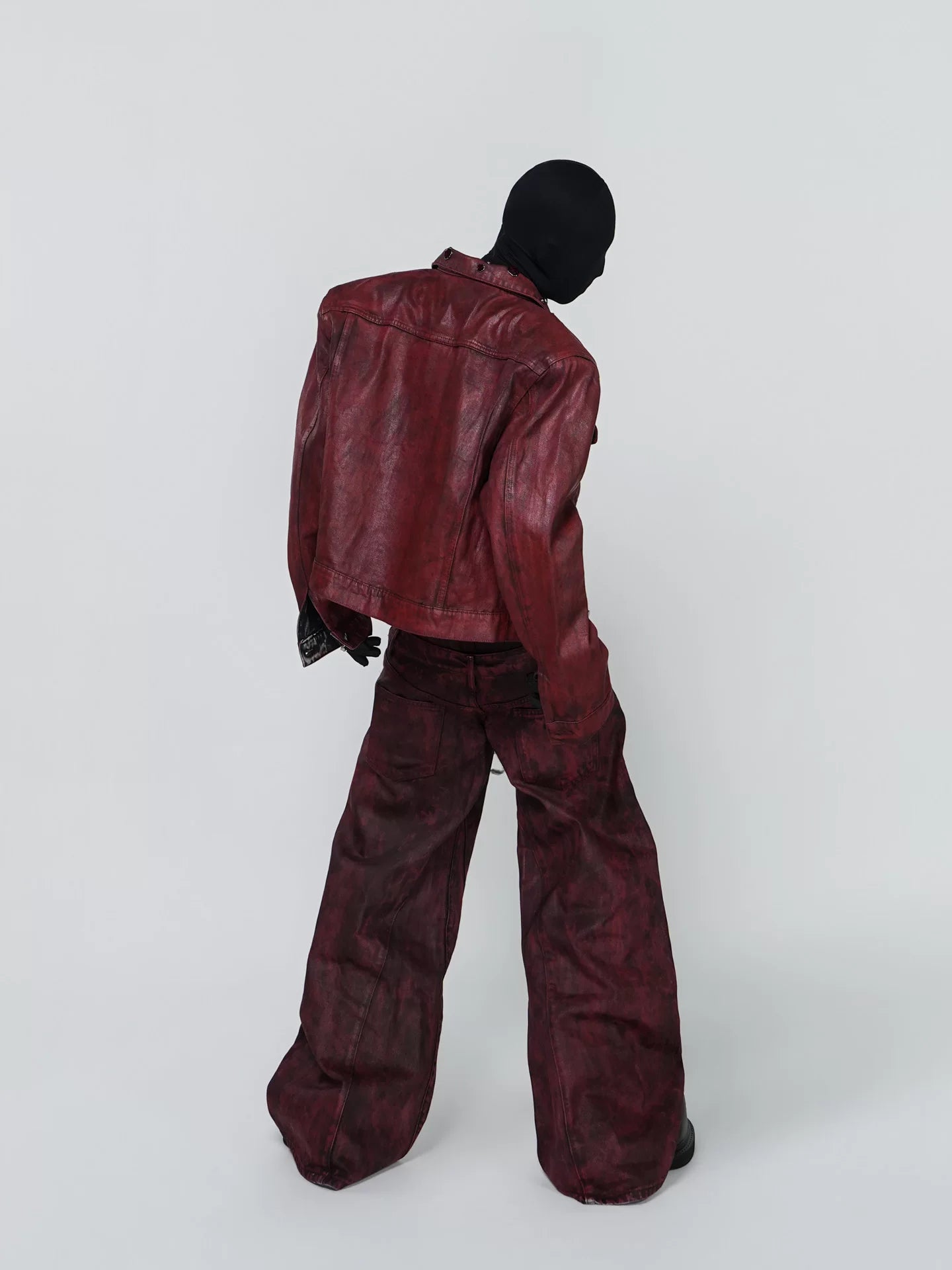 Crimson Static Grommet-Collar Moto Jacket