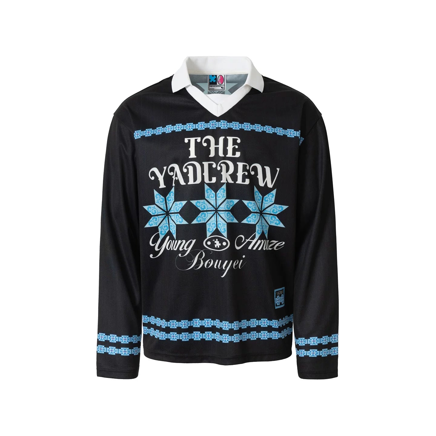 Geometric Graphic Collared Long Sleeve Shirt