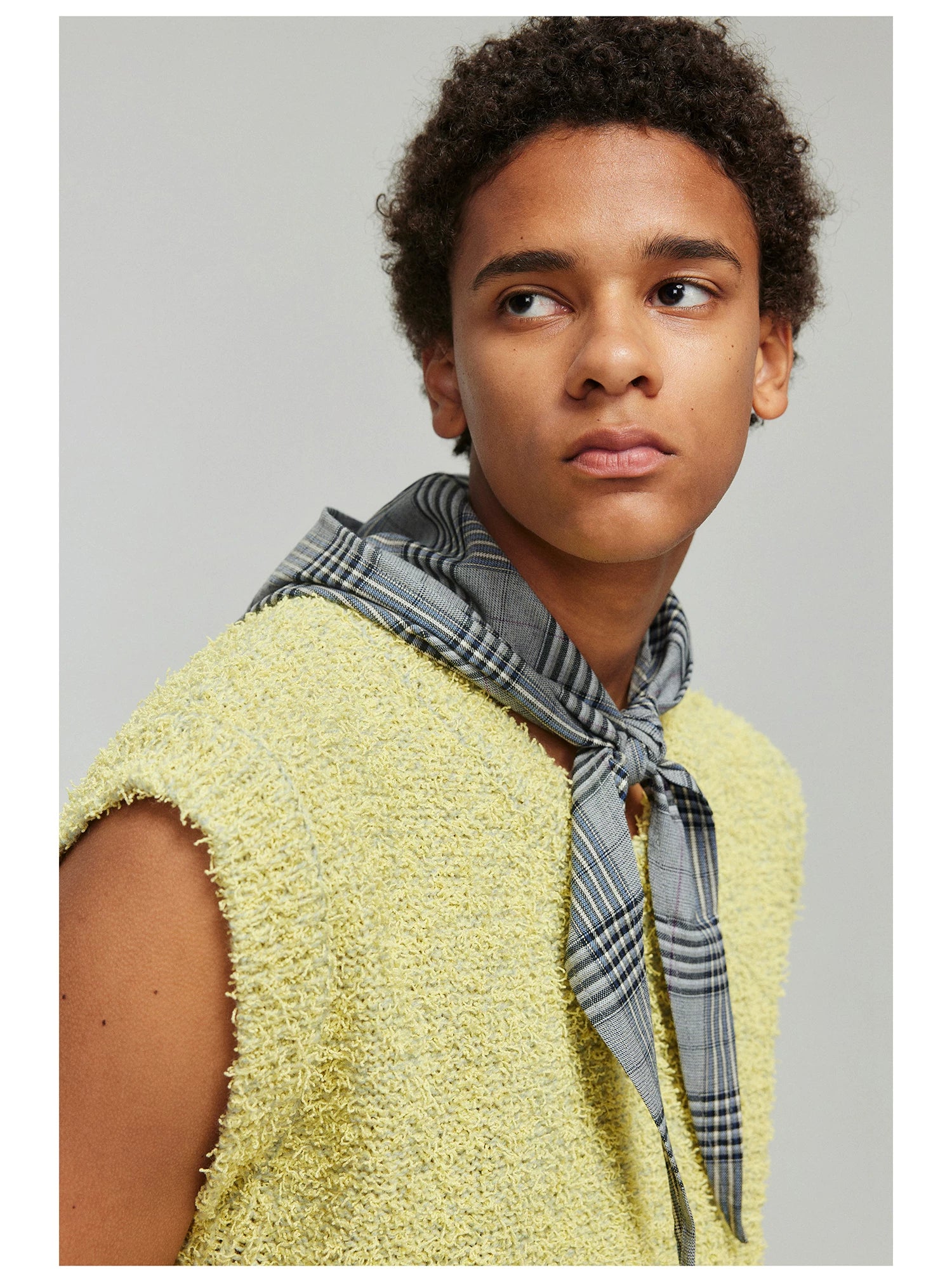 Plaid Whisper Tie-Hood Scarf