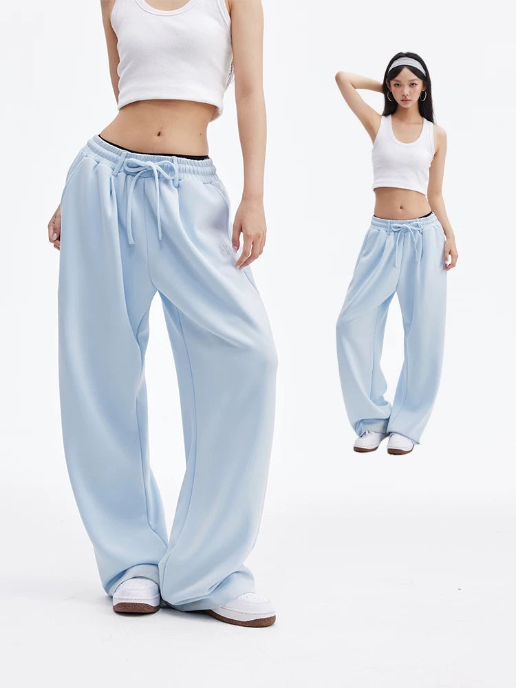 Relaxed Soft Wide-Leg Drawstring Sweatpants