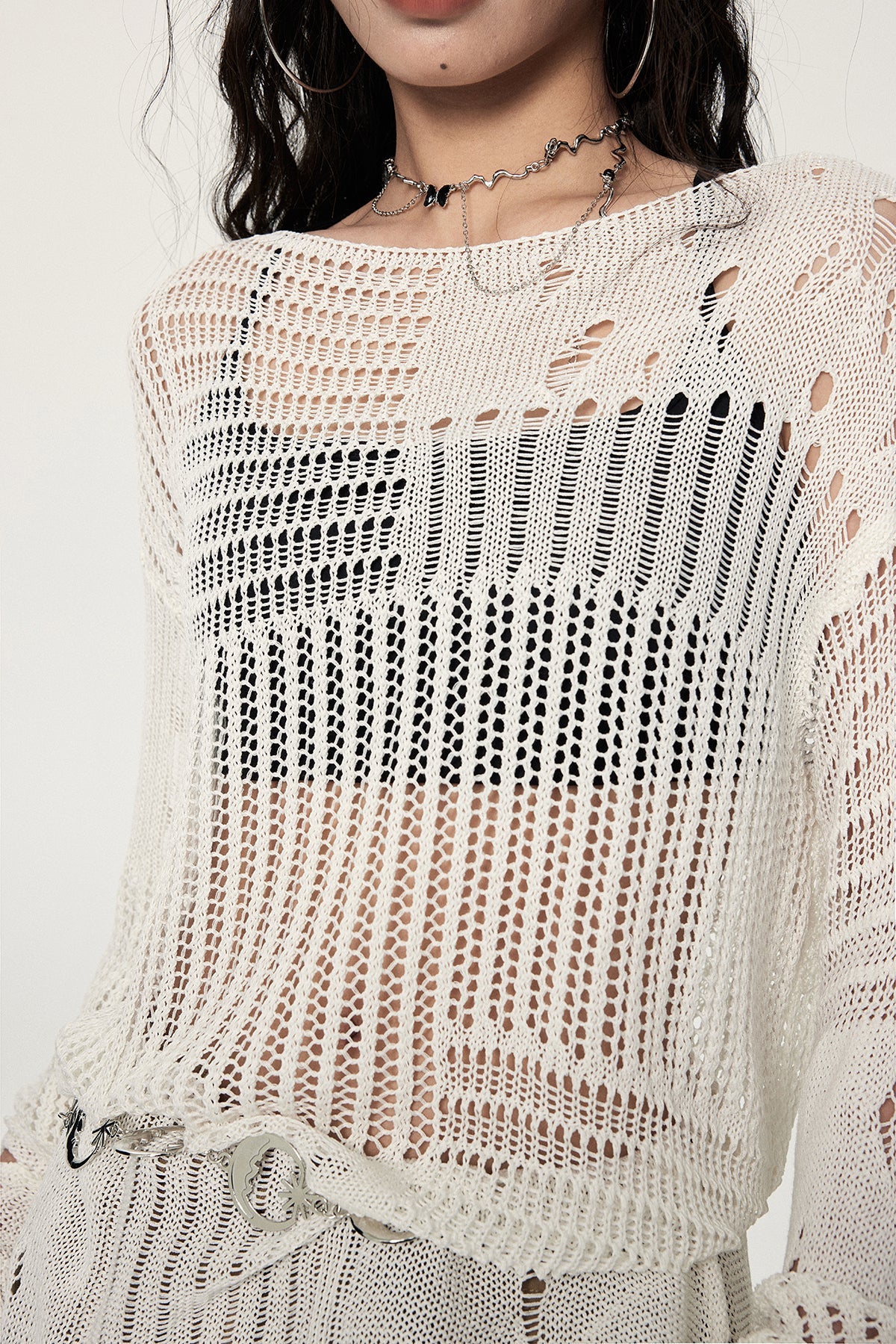 Distressed Crochet Sweater