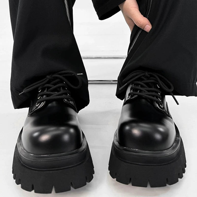 Chunky Black Robust Platform Derby Shoes