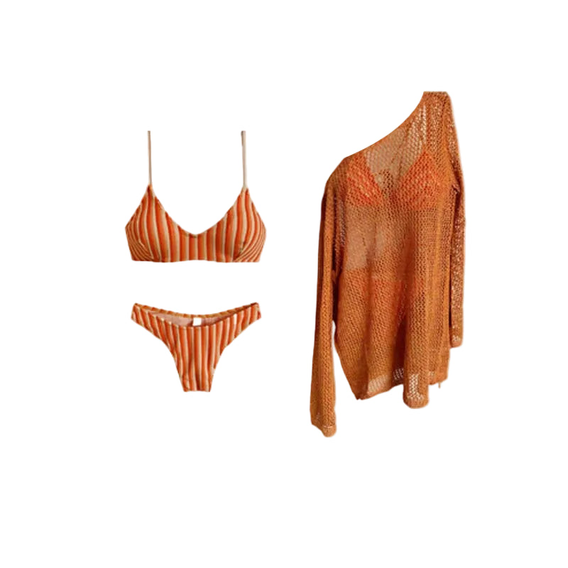 Citrus Stripe Wrap Bikini Set