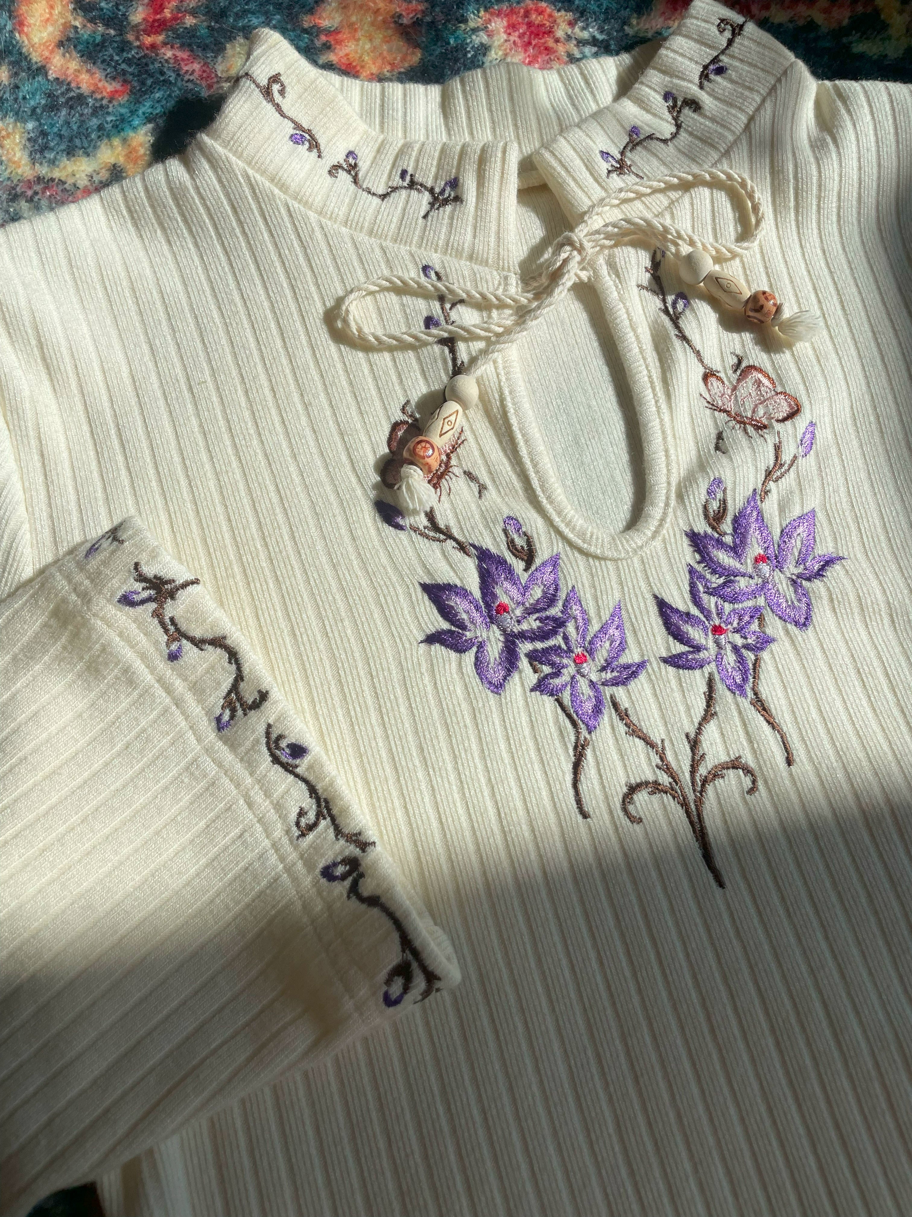 Floral Mandarin Sweater