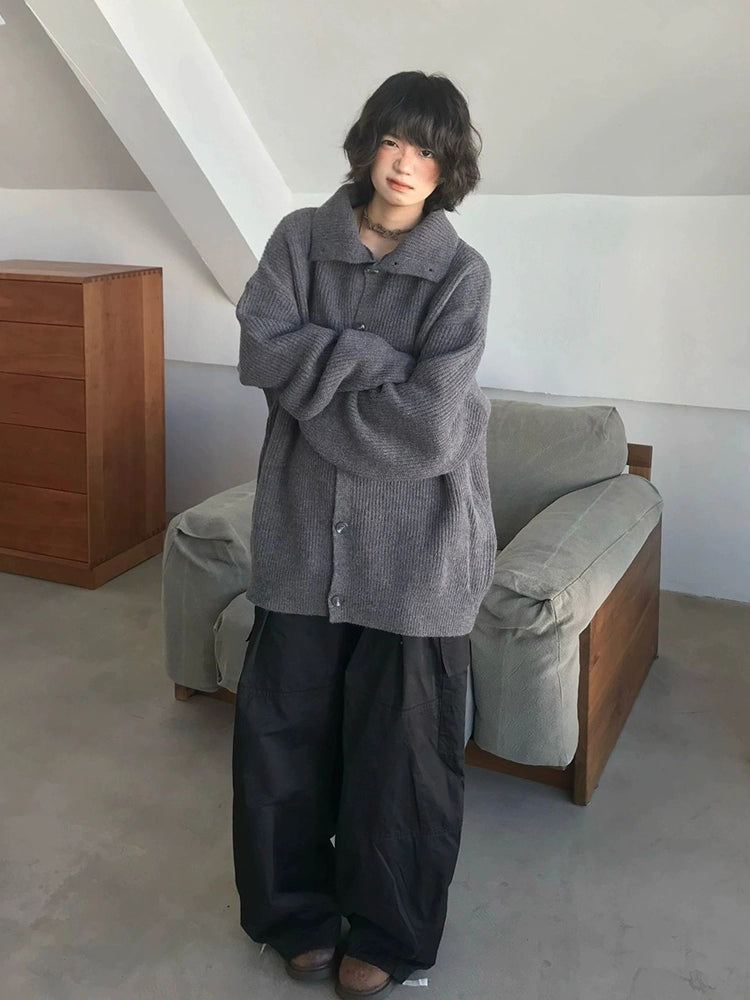 Oversized Knit Cardigan Sweater
