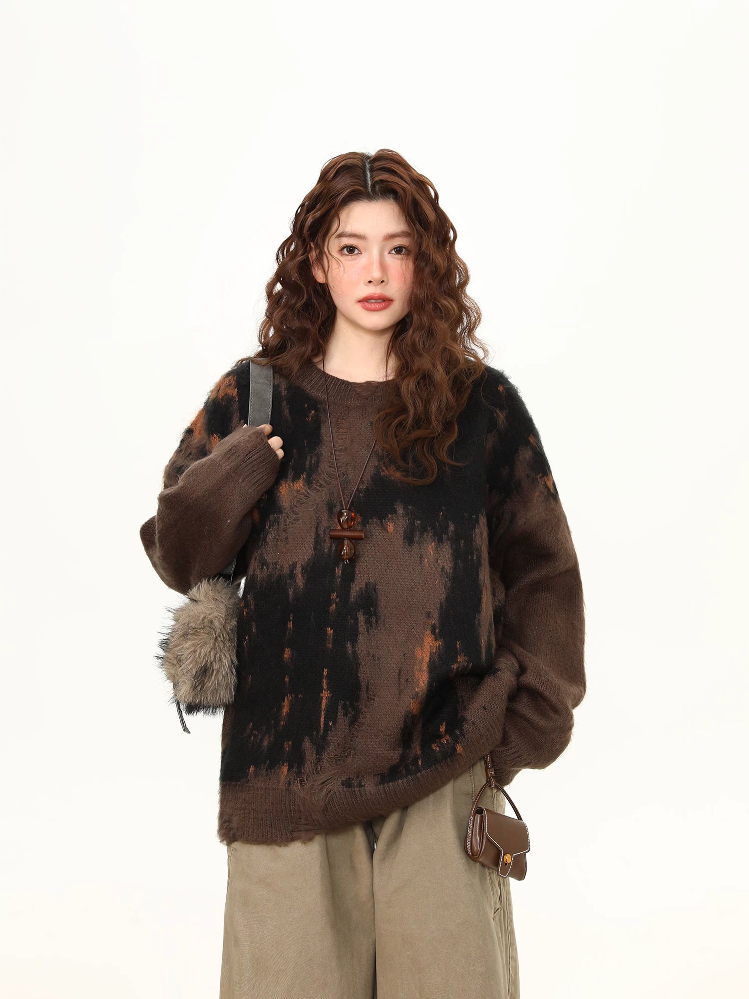 Ember Drift Brushstroke Knit Sweater