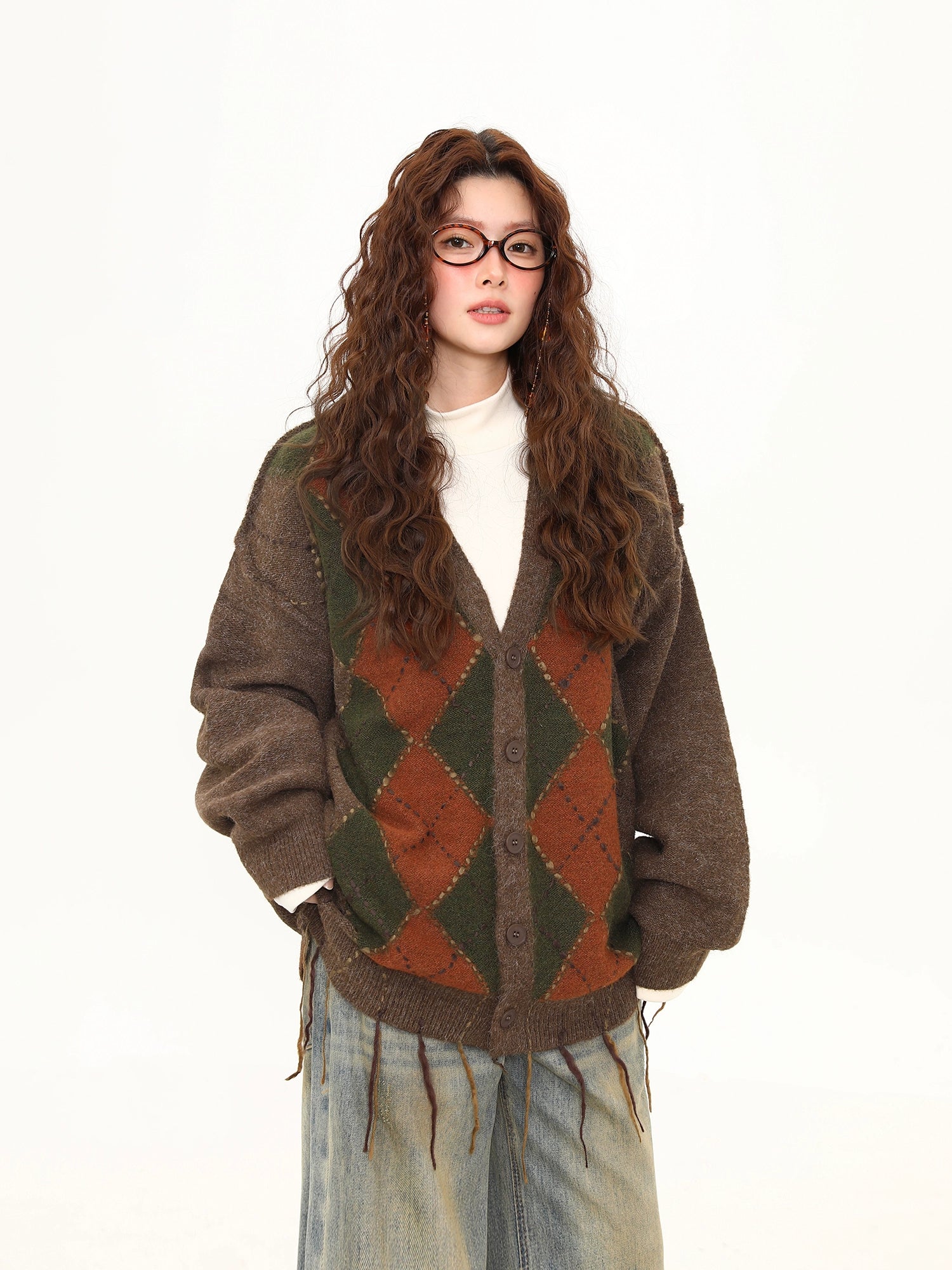 Autumn Scholar Argyle Cardigan