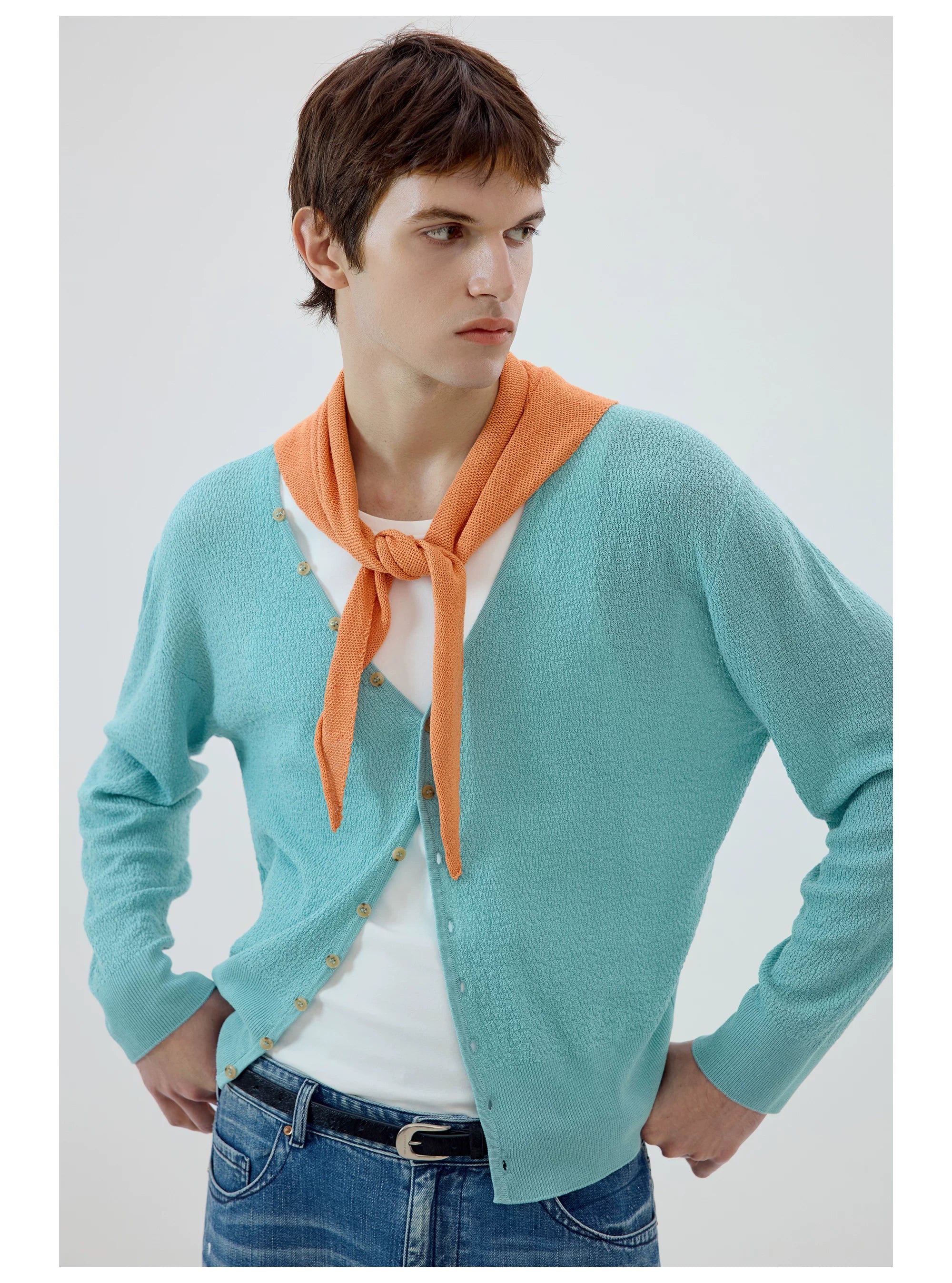 Airloop V-Neck Knit Cardigan