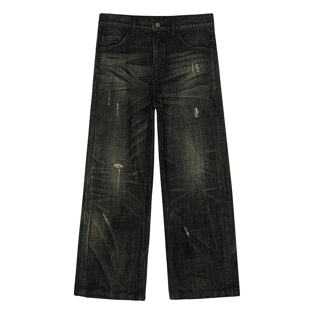 Nightscar Distressed Wide-Leg Jeans