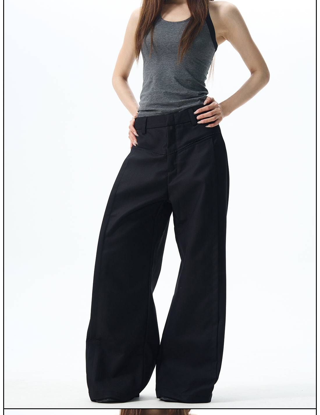 Wide Leg Skater Pants in Black
