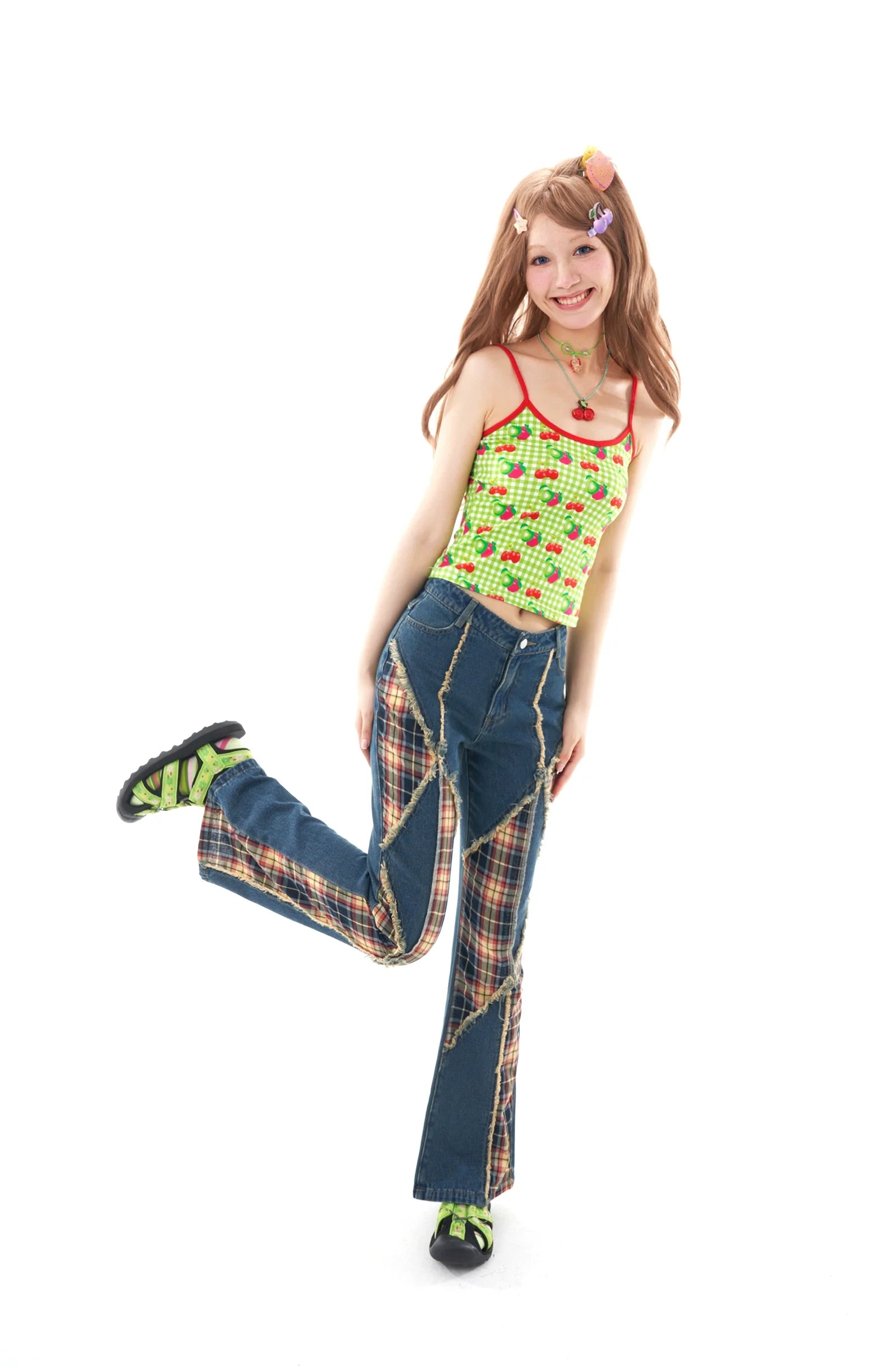 Gingham Cherry Apple Tank Top