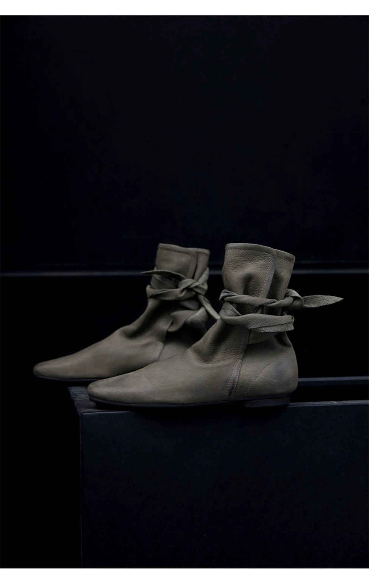 Pointed Toe Buckle Ankle Boots