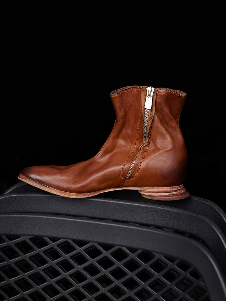 Black Leather Tabi Boots