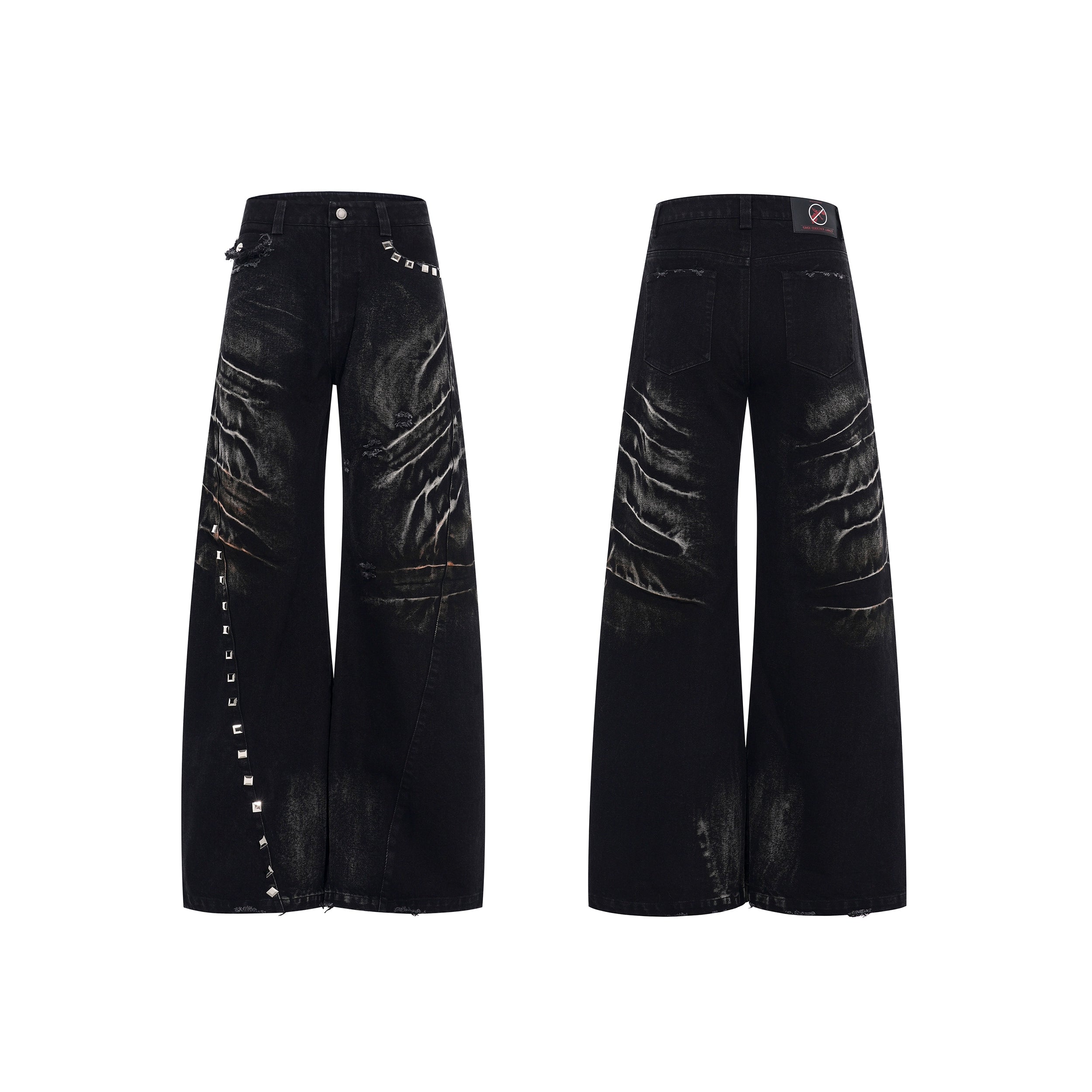 Abyss Relic Studded Flare Jeans