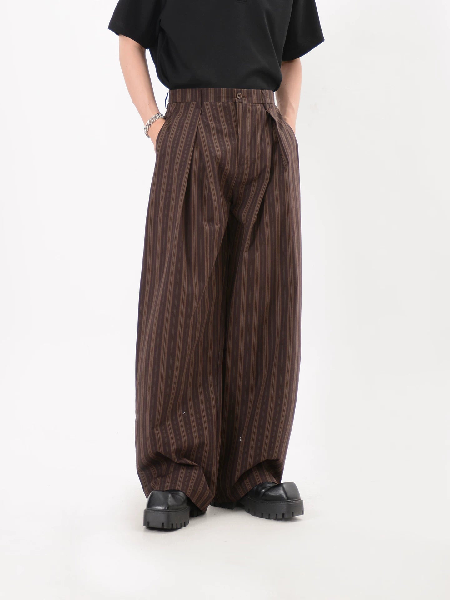 Cedar Pinstripe Volume Trousers
