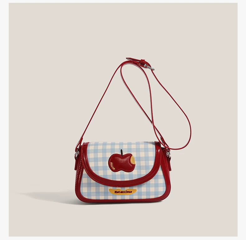 Gingham Apple Picnic Shoulder Bag